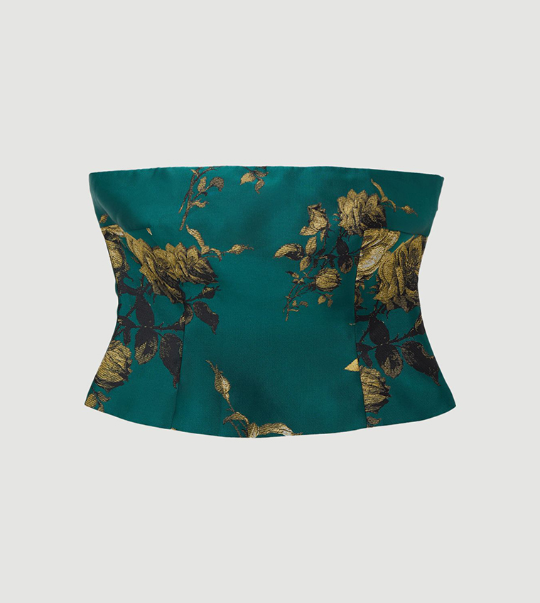 Tall Floral Print Woven Corset Top
