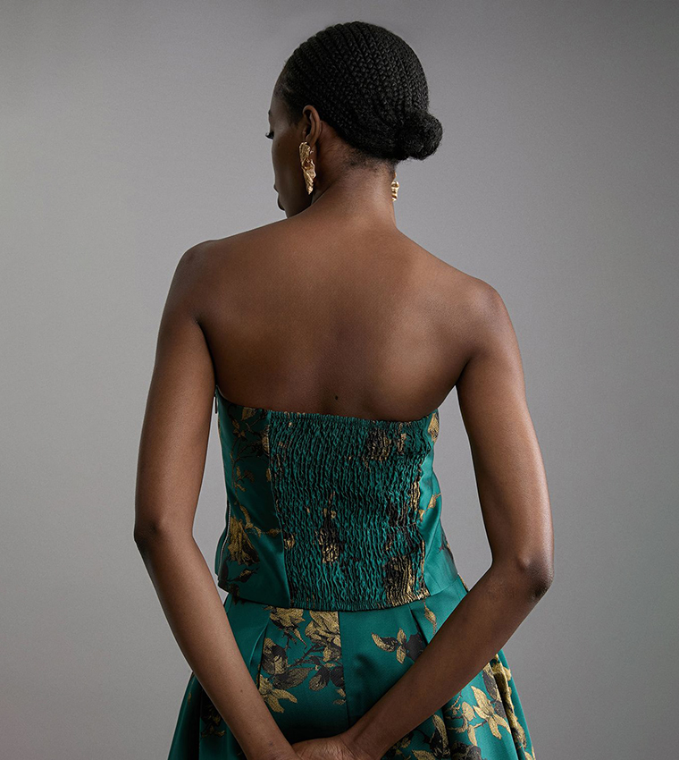 Tall Floral Print Woven Corset Top