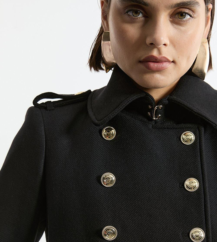 Karen Millen Black Military Style Coat Jackets Coats Lydia Millen