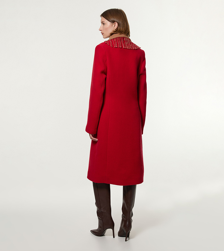 Maxi Coat Karen Millen Red Coat KAREN MILLEN Italian Manteco Wool