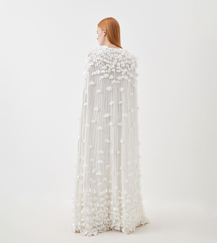 Petite Crystal Applique Woven Maxi Cape