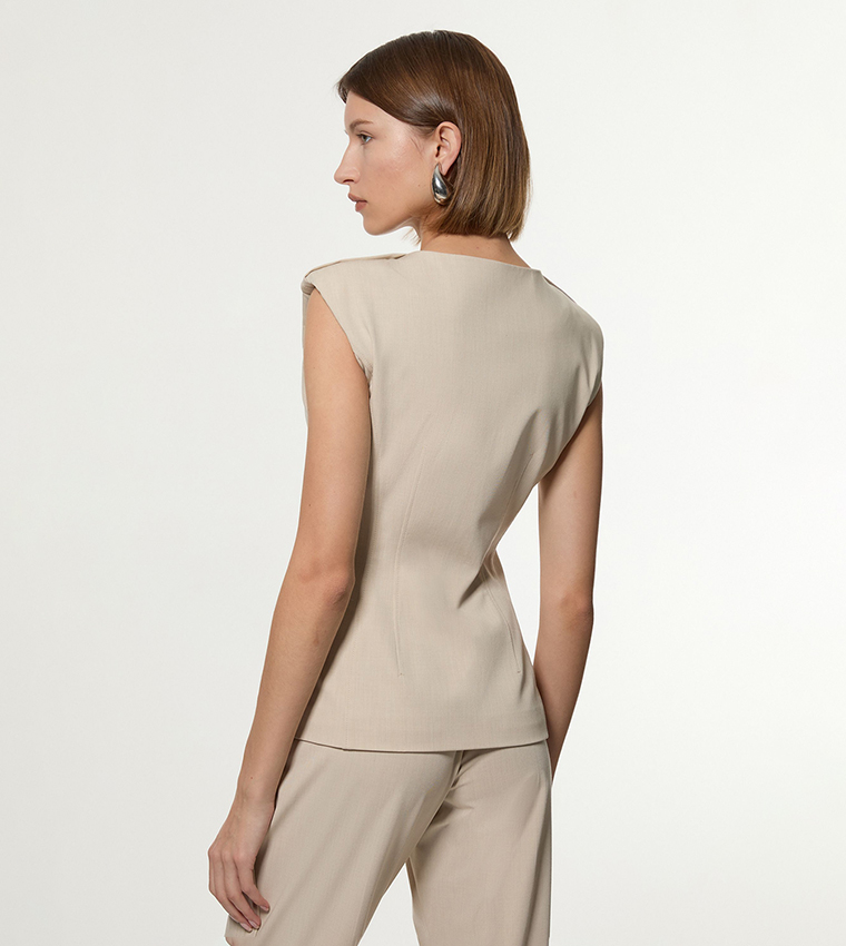 Zip Through Multi Stitch Waistcoat