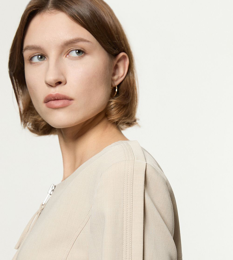 Buy Karen Millen Tailored Viscose Zip Through Multi Stitch Jacket In buy-karen-millen-tailored-viscose-zip-through-multi-stitch-jacket-in