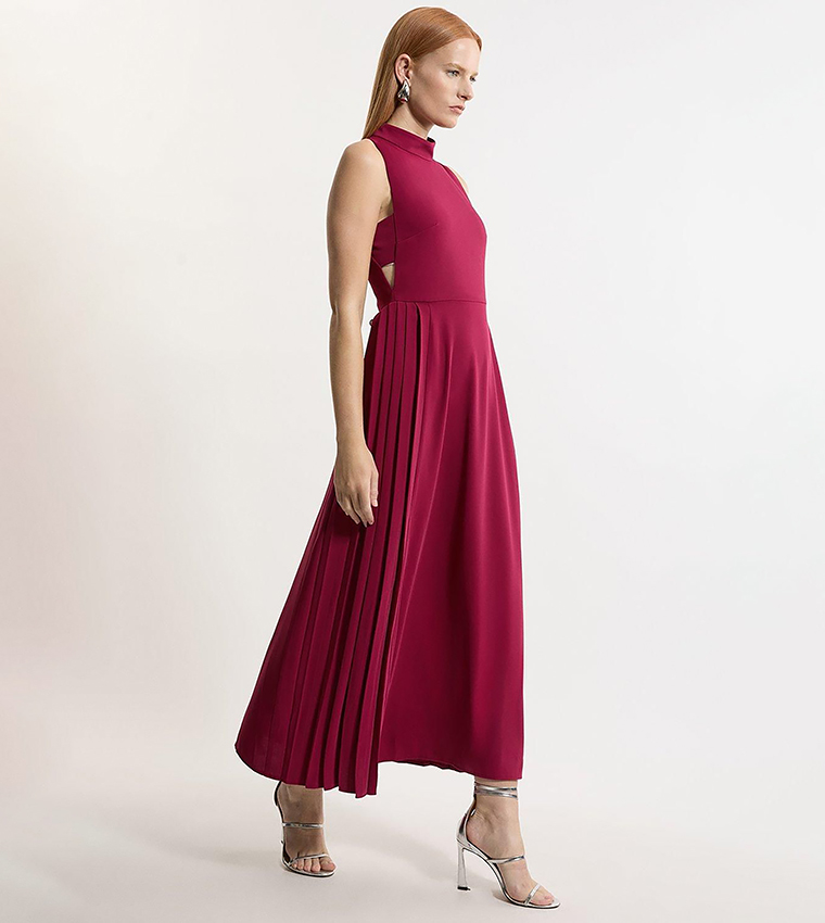 karen millen pleated panel maxi dress Mono KarenMillen Soft Tailored Pleated Panel Maxi Dress