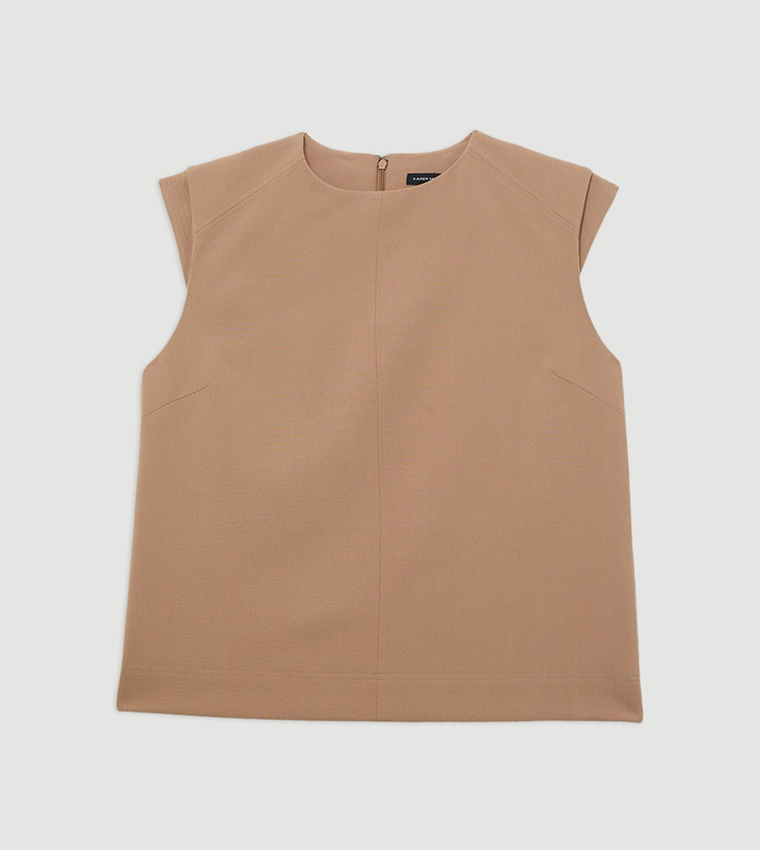 Stretch Essential Tailored Multi Stitch Detail Top