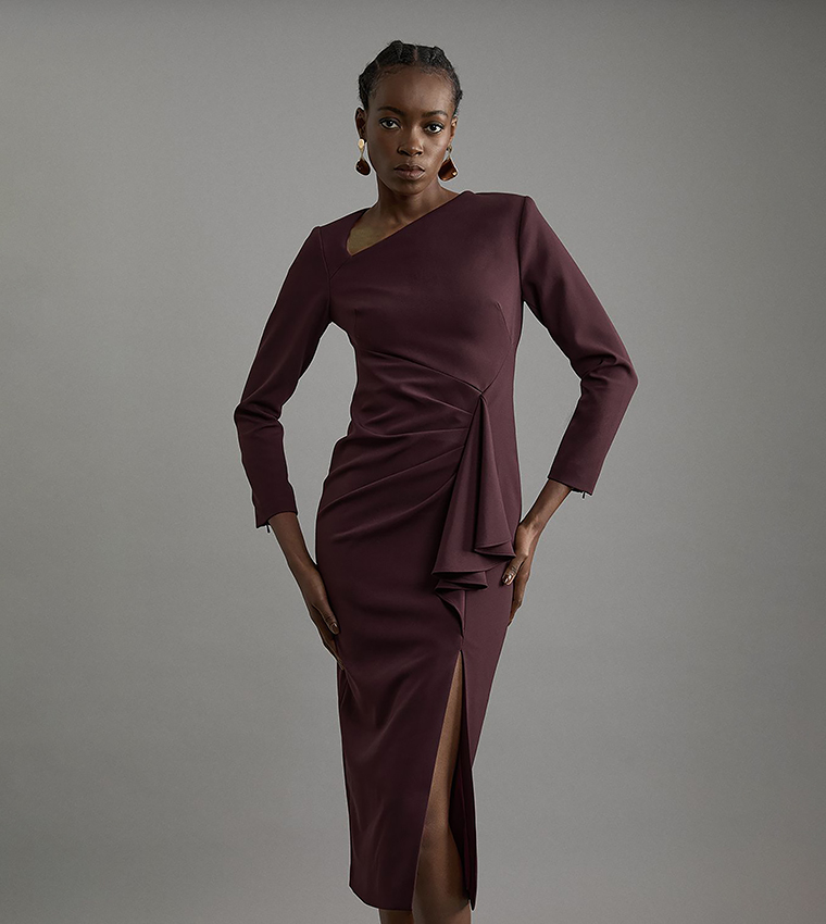asymmetrical hem dress with long sleeves Gemy Maalouf - Gemy Maalouf | Evening Dresses main image 1