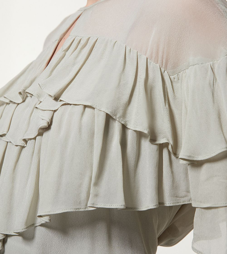 Ruffle Detail Woven Top