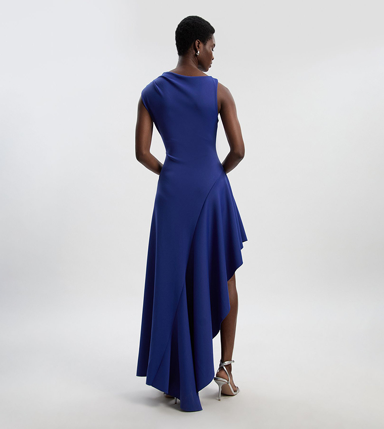 Scuba Drama Ruffle Hem Maxi Dress