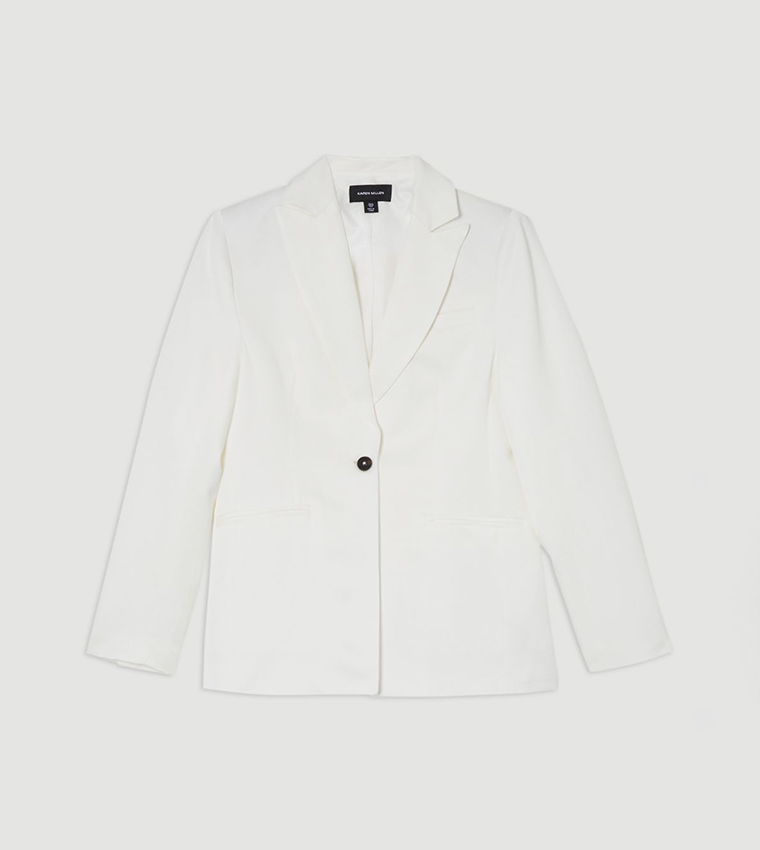 Tailored Viscose Linen Single Breasted Blazer Jacket