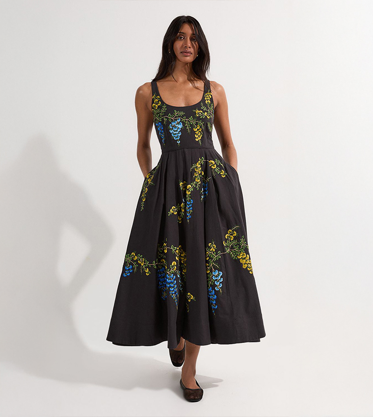 linen prom dress Boat Neck Linen Dress Linen Midi Dress for Women Cottagecore Dress  Sleeveless Fit and Flare Prom Gown Summer Wedding Guest Attire Gifts