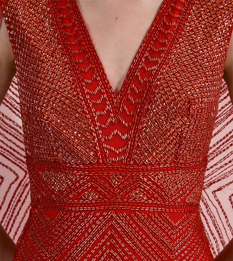 Premium Embellished Caped Maxi Dress