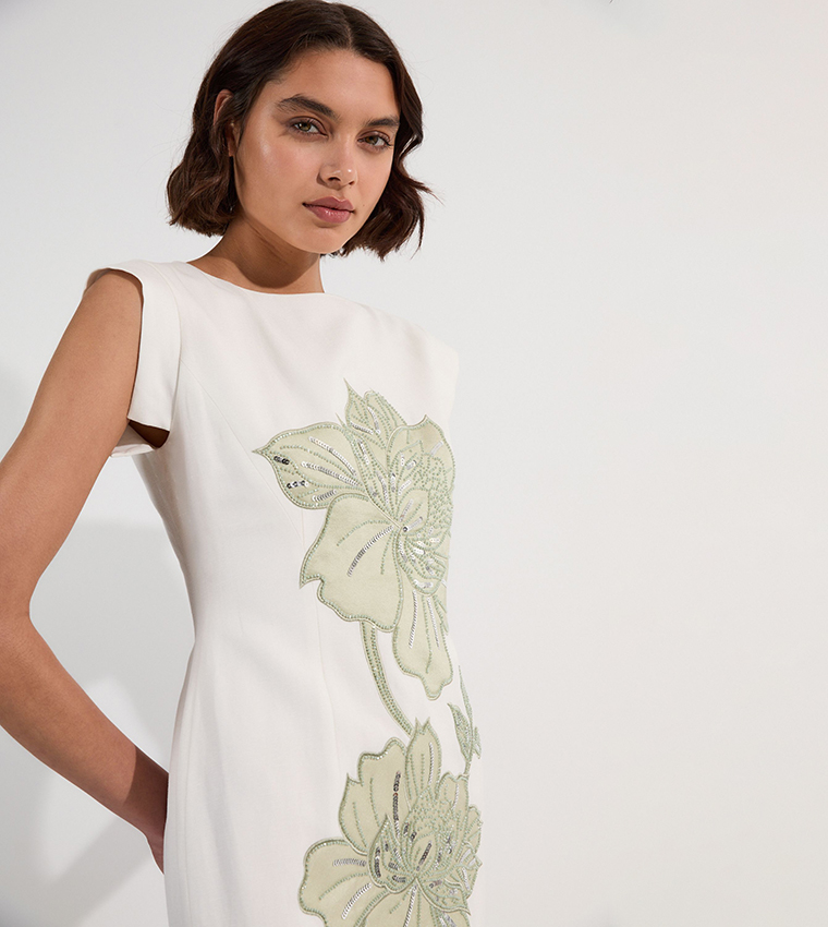 Premium Appliqued Tailored Maxi Dress