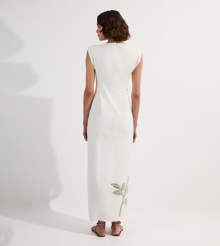 Premium Appliqued Tailored Maxi Dress