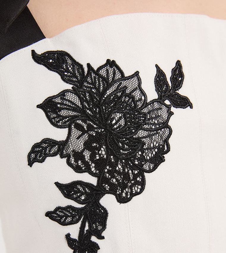 Viscose Lace Embroidered Strappy Midi Dress