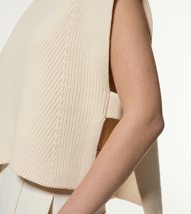 Ribbed Tabbard Knitted Sweater Vest