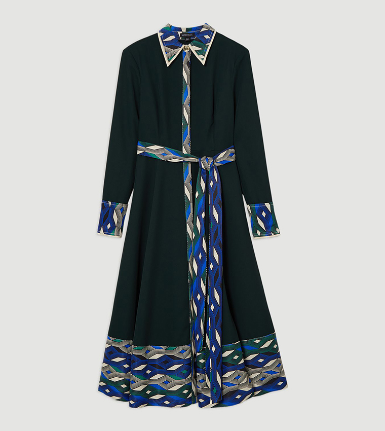 Amelia Graham Printed Twill Midi Dress