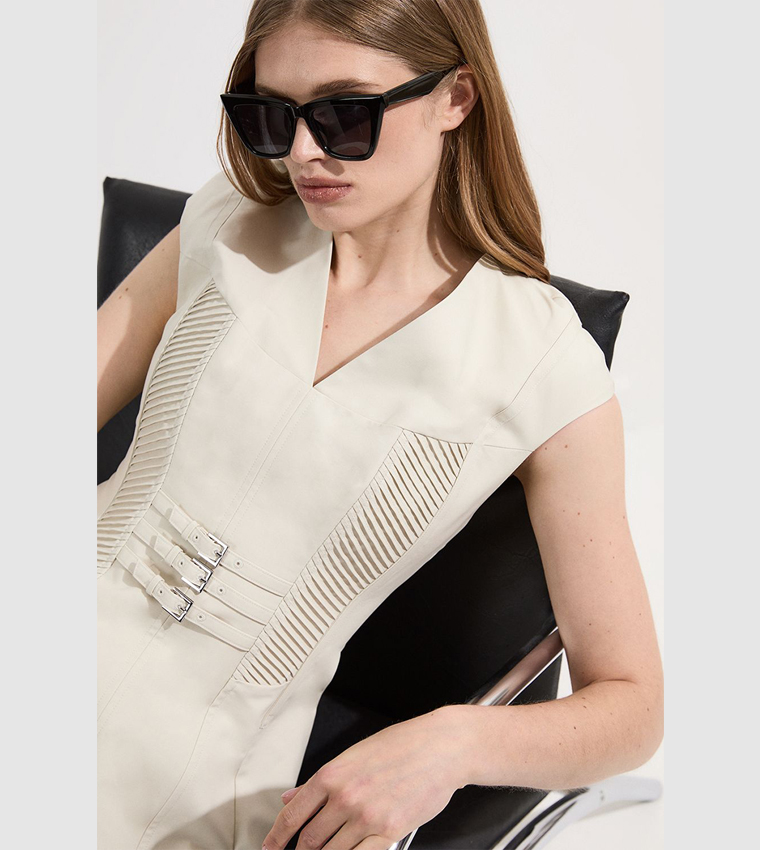 Archive Collection - Pintuck Grosgrain Corset Midi Dress