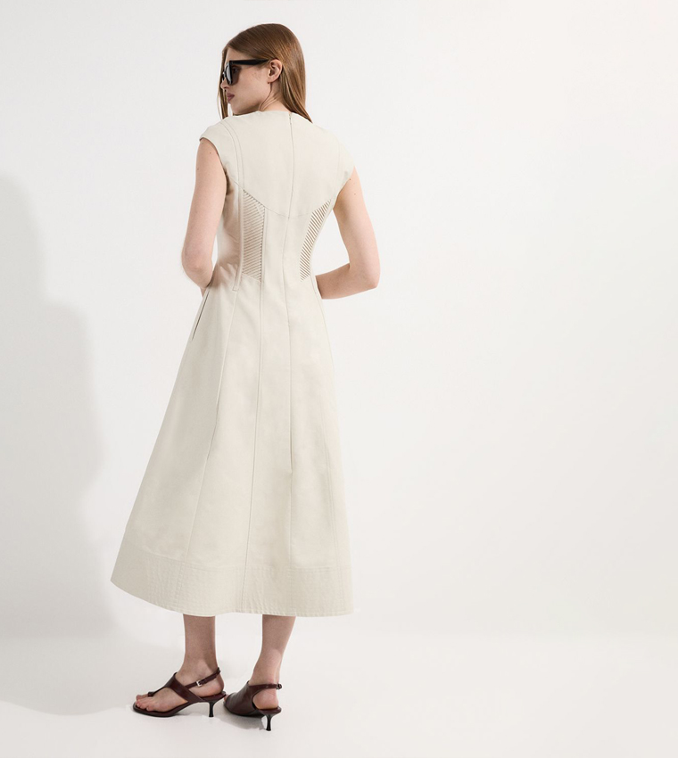 Archive Collection - Pintuck Grosgrain Corset Midi Dress