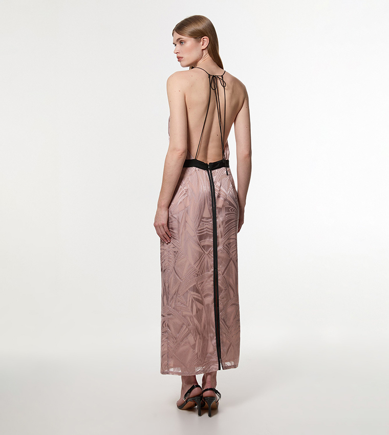 Amelia Graham Lace-Up Detail Midi Dress