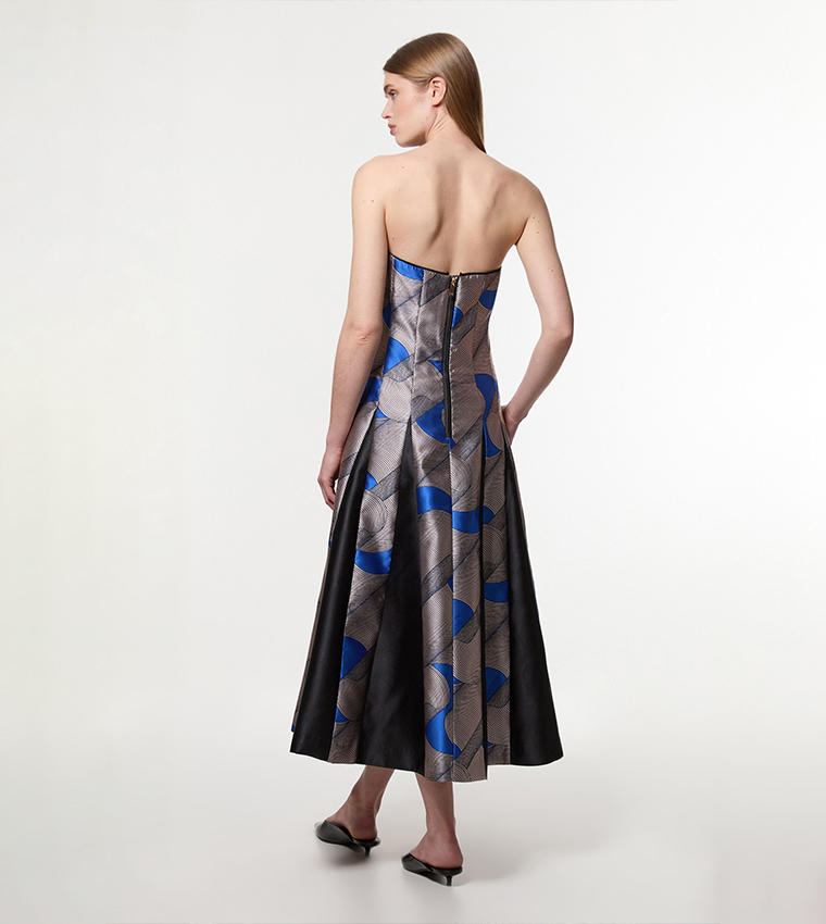 Amelia Graham Tall Printed Tailored Bandeau Prom Dress