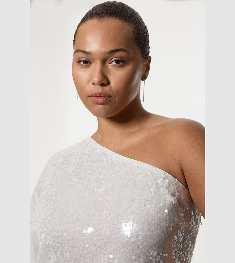 karen millen sequin dress Black KarenMillen Premium Mirrored Crystal Embellished Woven Prom Dress
