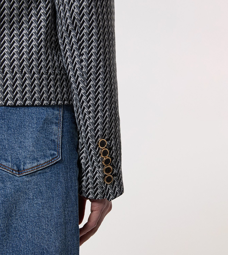Jacquard Single Breasted Tailored Blazer