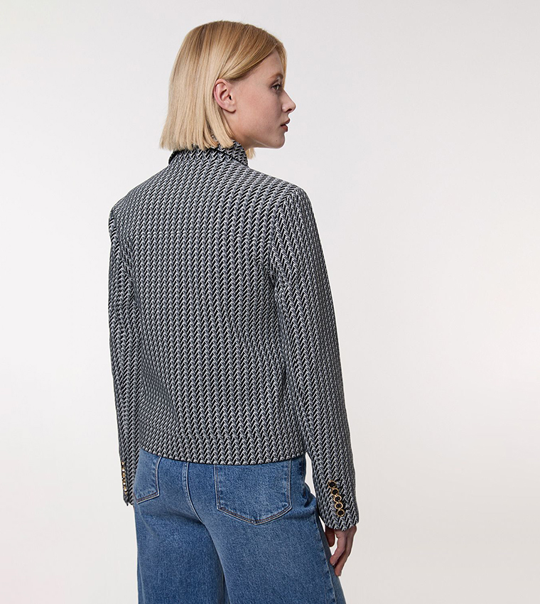 Jacquard Single Breasted Tailored Blazer