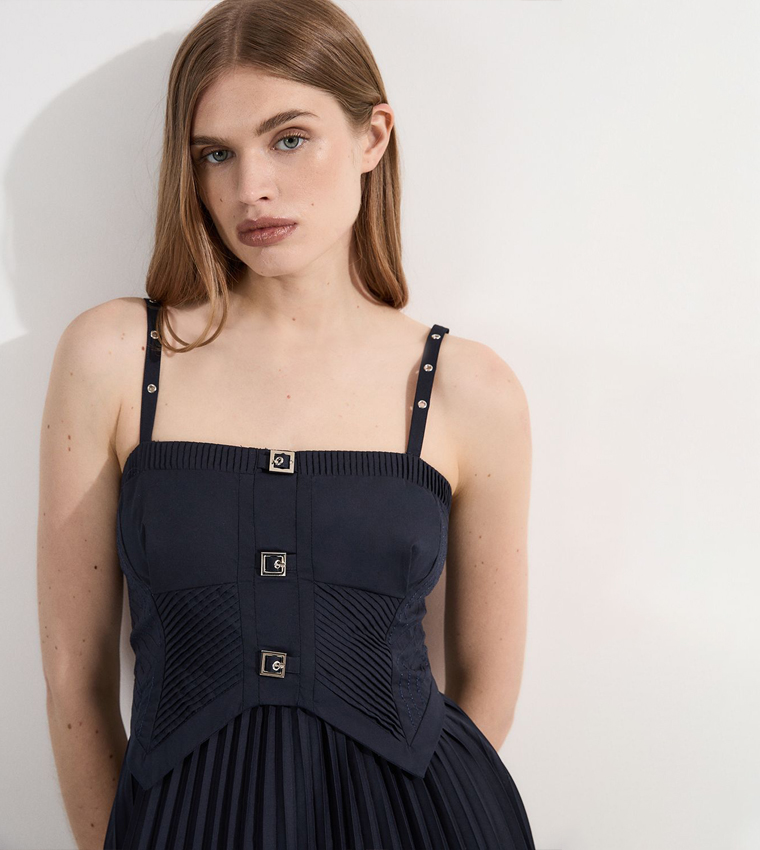 Buy Karen Millen Archive Collection Poplin Corset Maxi Dress