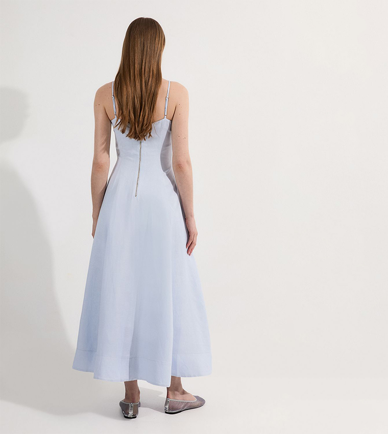 Tall Linen Strappy Prom Maxi Dress