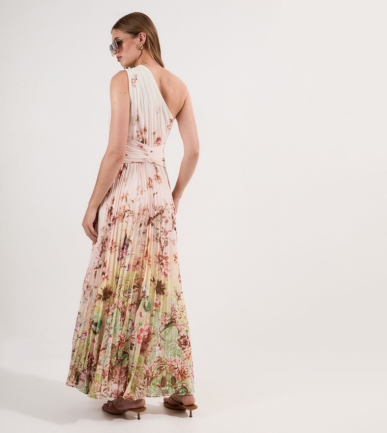 Tall Floral Printed One Shoulder Maxi Dress