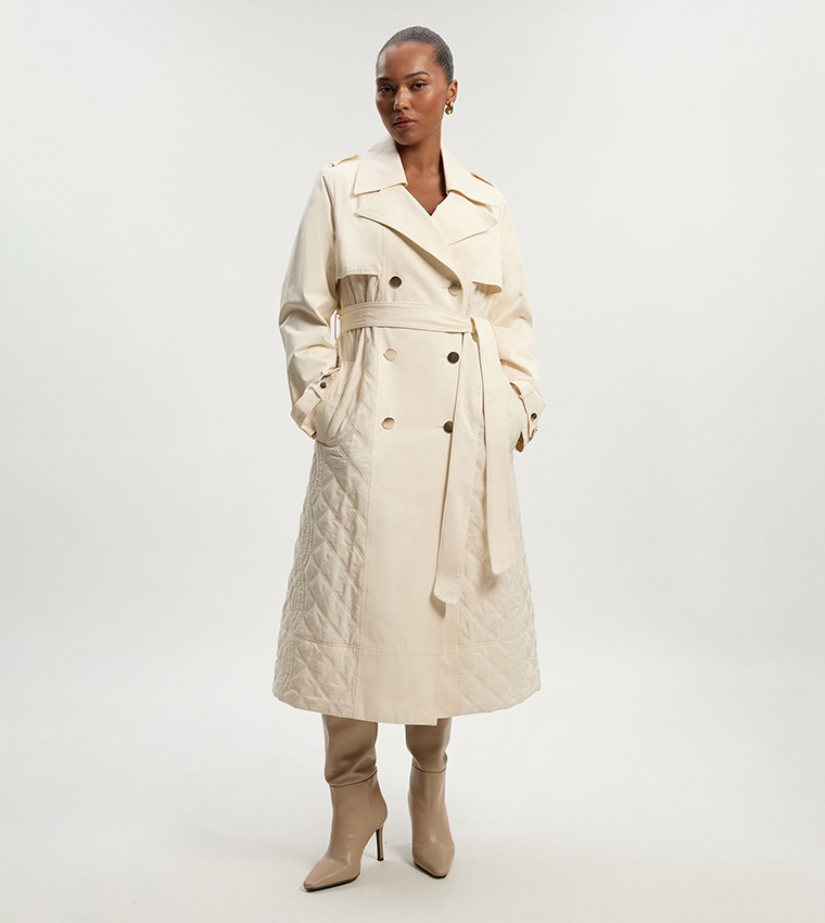 Curve Quilted Trench Coat