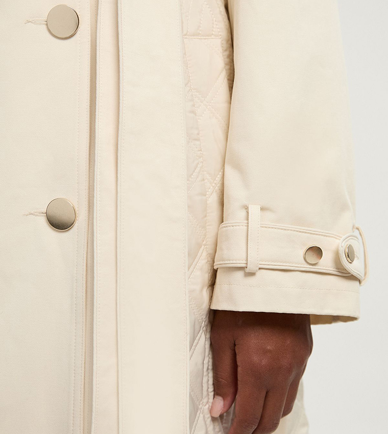 Curve Quilted Trench Coat