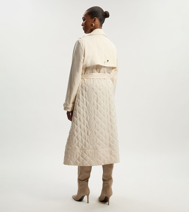 Curve Quilted Trench Coat