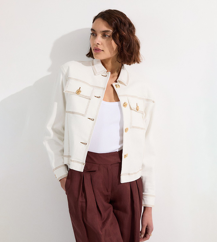 Button Front Denim Jacket