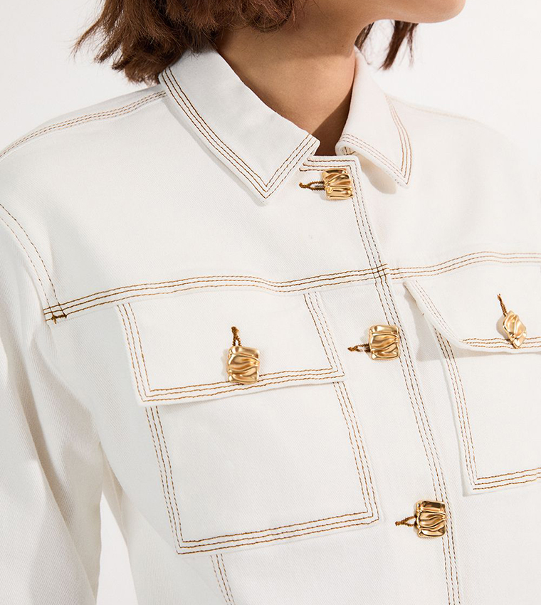 Button Front Denim Jacket