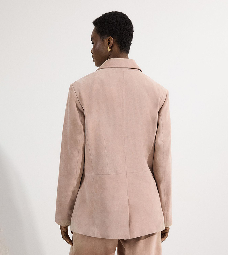 Suede Tailored Single Breasted Blazer