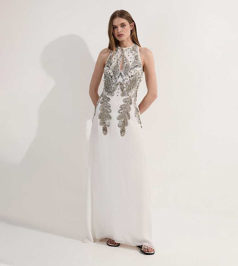 juniors dresses halter BABARONI Halter Neckline Junior Bridesmaid Dresses with Sash Mist, Mist / J4 main image 0