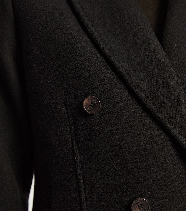 Wool Fitted Double Breasted Tailored Midi Coat