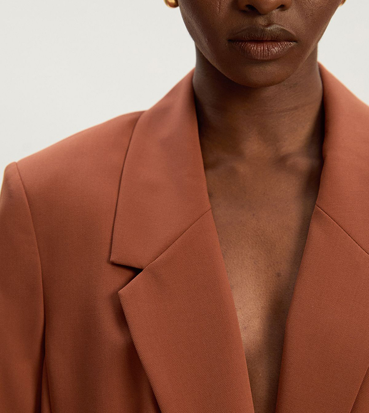 Tailored Twill Single Breasted Oversized Blazer