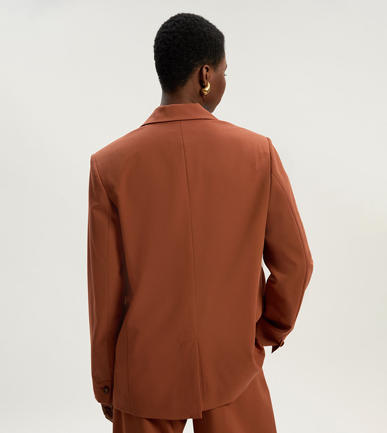 Tailored Twill Single Breasted Oversized Blazer