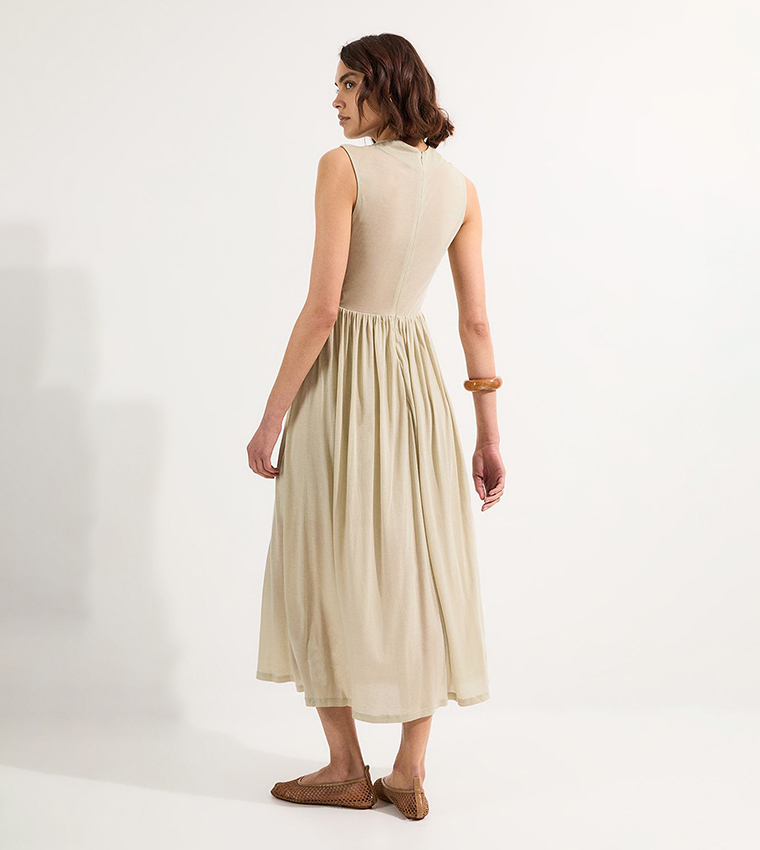 Premium Tencel Jersey Wrap Detail Midi Dress