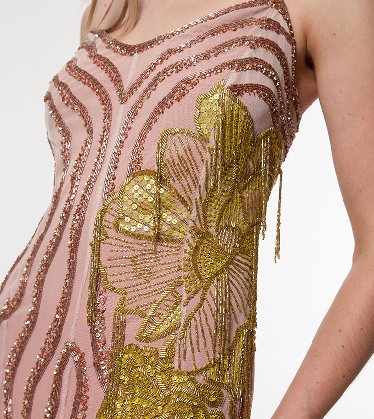 Digital Ophelia Ombre Beaded Woven Maxi Dress