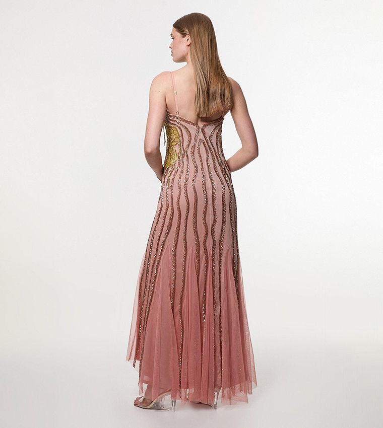Digital Ophelia Ombre Beaded Woven Maxi Dress