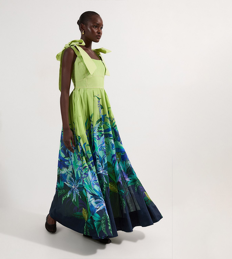 Buy Karen Millen Petite Tropical Floral Silk Cotton Woven Strappy