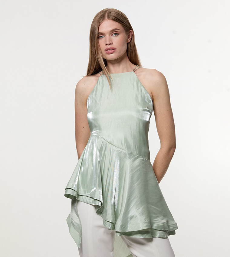 توب ميتالك بحمالات رفيعة