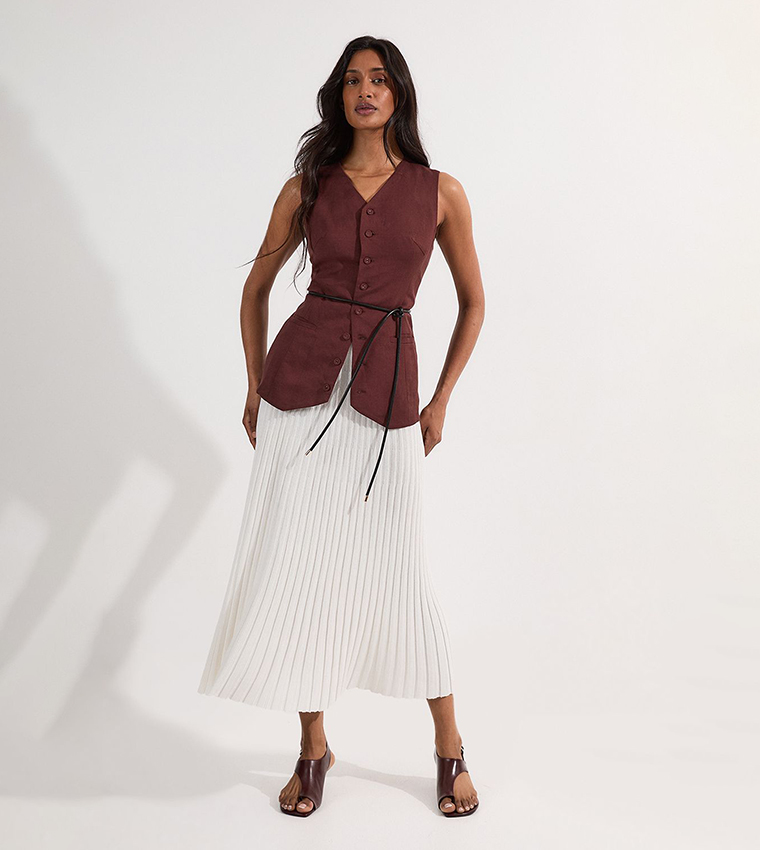 Pleated Rib Knitted Skirt