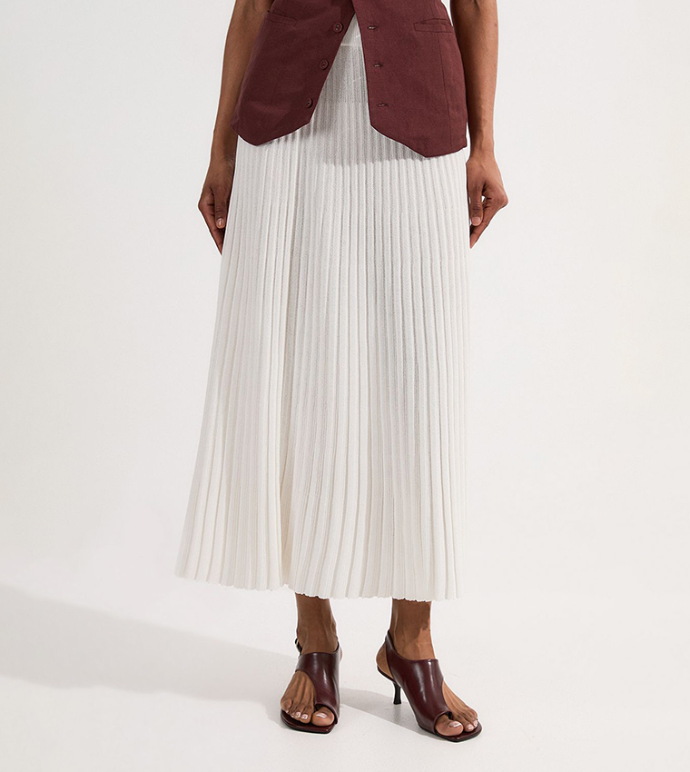 Pleated Rib Knitted Skirt
