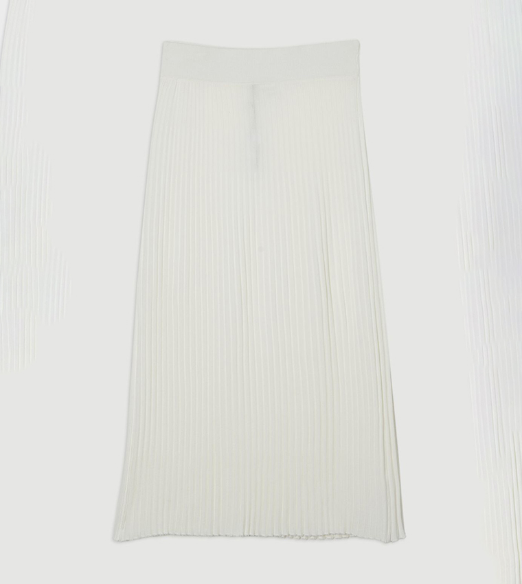 Pleated Rib Knitted Skirt