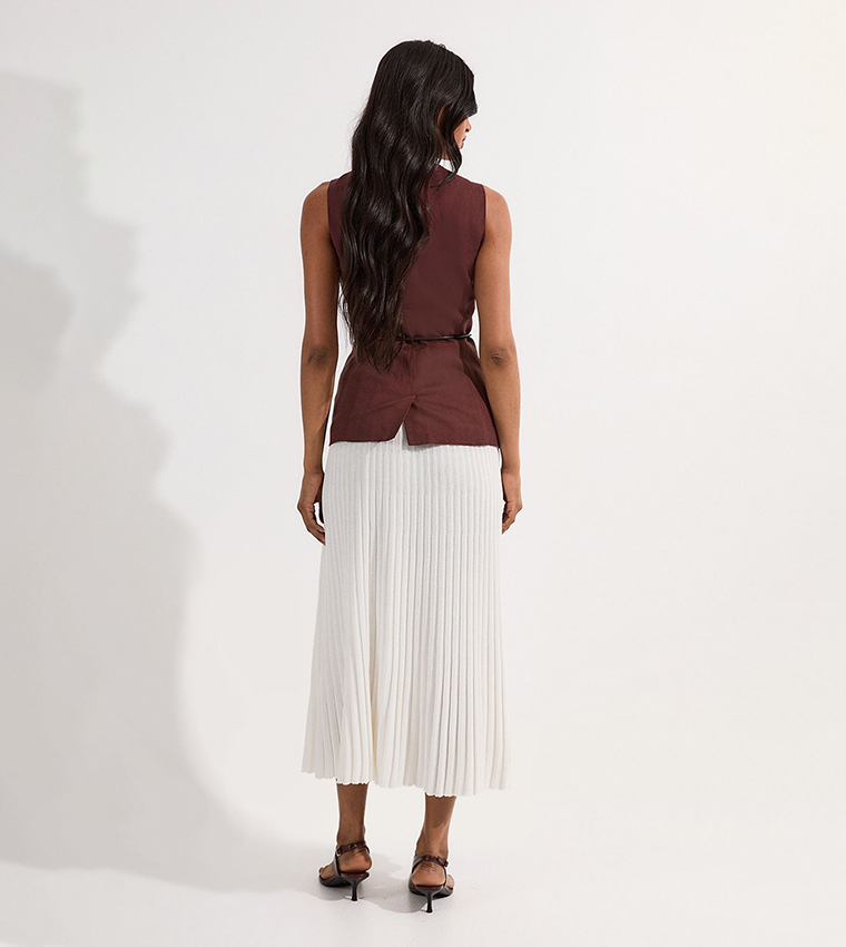 Pleated Rib Knitted Skirt