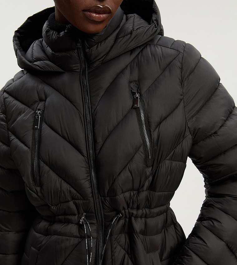 Buy Karen Millen Petite Lightweight Knee Length Packable Coat In - Main Image